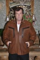 Whiskey Brown Spanish Merino Shearling Sheepskin Coat - Size L