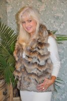 Hanna Lee Reversible Rabbit And Raccoon Fur Vest - Sizes 6, 8 and 12