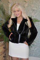 Black Section Mink Biker Jacket - Size 4