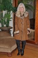 City Chic Spanish Merino Shearling Sheepskin Coat With Toscana Trim