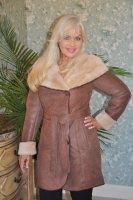 Cally Dusty Rose Suede Spanish Merino Shearling Sheepskin Coat - Sizes 6 and 8
