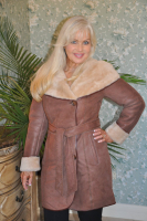 Cally Dusty Rose Suede Spanish Merino Shearling Sheepskin Coat - Sizes 6 and 8