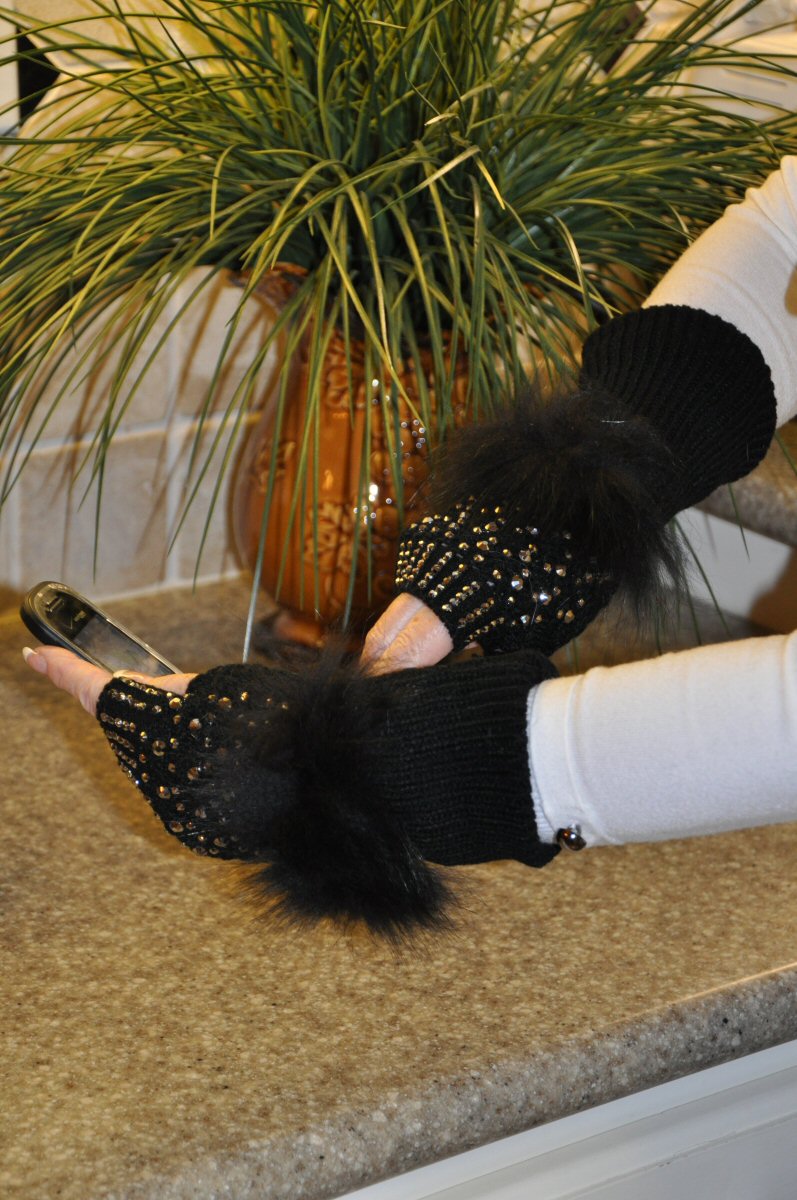 Mink Cell Phone Gloves