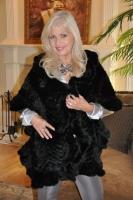 Warm And Hibernating Black Knitted Mink Shawl