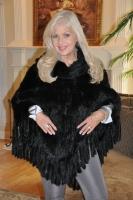 Black Swan Knitted Mink Ponco/Cape