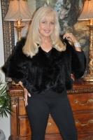 Black Knitted Mink Ruffle Jacket