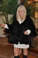 Tonya Mahogany Knitted Mink Cape