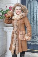 Always Warm Hooded Spanish Merino Shearling Sheepskin Coat With Toscana Trim - Size 6