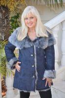 Blue Berry Hill Fully Toscana Hooded Shearling Sheepskin Coat