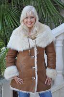 Caramel Sundae Fully Toscana Hooded Shearling Sheepskin Coat