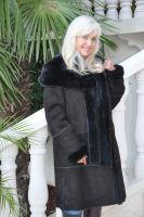 Charlotte Hooded Spanish Merino Shearling Sheepskin Coat