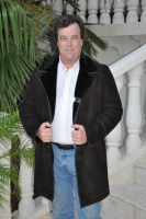 Brown Suede Jacob Shearling Sheepskin Coat - Size L