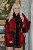 Tina Rojo Sheared Beaver Jacket With Black Fox Inserts