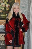 Tina Rojo Sheared Beaver Jacket With Black Fox Inserts