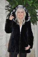 Smoky Mountain Black Sheared Beaver Parka With Natural Chinchilla Trim