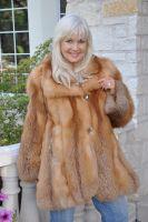 Claudia Red Flame Natural Red Fox Coat