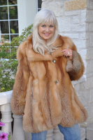 Claudia Red Flame Natural Red Fox Coat