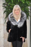 Tiffany Black Sheared Beaver Jacket With Silver Fox Collar