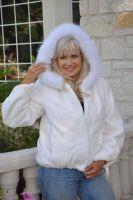 Scarlet Polar White Scarlet Hooded Sheared Beaver Parka With Fox Trim