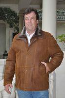 Whiskey Double Collar With Storm Flap Napa Shearling Sheepskin Coat - Size L