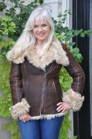 Teddy Bear Toscana Jacket In Chocolate Rustic Nubuck Leather Finish