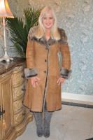 Caramel Parfait Hooded Toscana Sheepskin Coat With Toscana Interior and Trim - Sizes 2 and 4