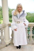 Snow Queen Sheared Beaver Coat With Arctic Fox Trim