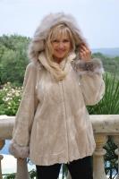 Cuddle Me Detachable Hood Sheared Beaver Parka With Lynx Trim