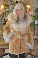 Golden Stylesetter Sheared Beaver Coat With Golden Isle Fox Trim