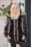 Teddy Bear Hooded Sheared Beaver Parka With Fox Trim