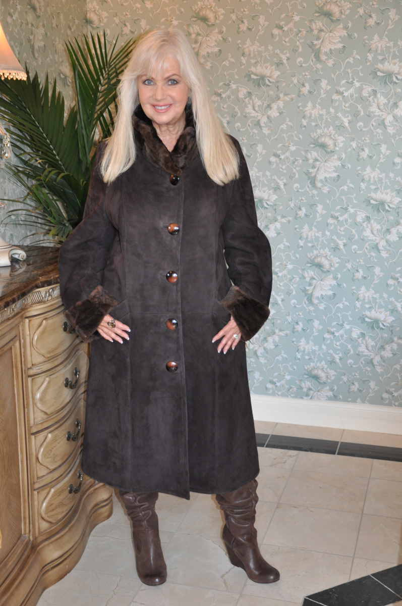 That Touch Of Mink Shearling Sheepskin In Brown Aspen Fashions by Gwen
