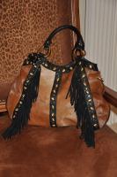 Cognac Cow Hair And Fringe Bag