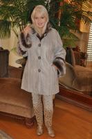 Calpso Light Grey Nebuck Spanish Merino Shearling Sheepskin Coat - Size 16