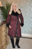 Delightful Dark Cherry Full Toscana Sheepskin Coat - Size 8