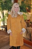 Lovely Golden Whiskey Detachable Hood Spanish Merino Shearling Sheepskin Coat - Sizes 6 and 8