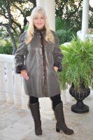 Mink Trimmed Traveler Spanish Merino Shearling Sheepskin Coat