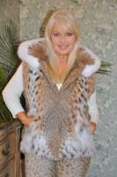 Snow Bunny Hooded Lynx Fur Vest