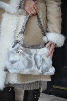 Designer Raviani - Rabbit Ivory Brown Handbag With Swarovski Crystals