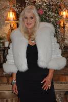 Snow Crystal White Mink And White Saga Fox Bolero With Swarovski Crystals