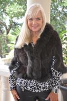 Fun Knitted Mahogany Mink Bolero With Fox Trim