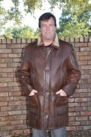 Stockton Walnut Napa Spanish Merino Shearling Sheepskin Coat - S and M