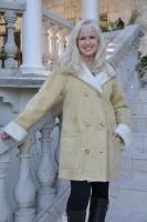 Every Girl Hooded Spanish Merino Shearling Coat - Size 8