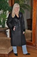 Traditional Midnight Spanish Merino Shearling Sheepskin Coat - Size 8