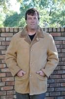 Augusta Light Buff Suede Shearling Sheepskin Coat - Sizes M, L and XL