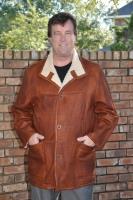 Woodland Cognac Napa Shearling Sheepskin Coat - Size M