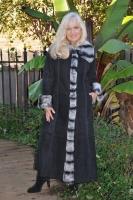 Sheer Elegance Spanish Merino Shearling Sheepskin Coat With Rex Chinchilla Trim - Sizes 12 and 20