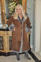 Chocolate Malt Hooded Full Toscana Shearling Sheepskin Coat