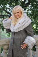 Platinum Fox Sensation Spanish Merino Shearling Sheepskin Coat