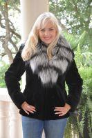 Starry Night Sheared Beaver Jacket With Silver Fox Collar