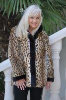 Captivating Cat Reversible Coat With Mink Trim